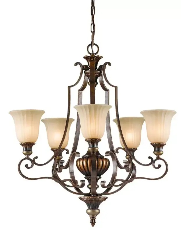 Elstead Lighting Kelham Hall függőlámpa 5x60 W arany-barna FE-KELHAM-HALL5-UPLT