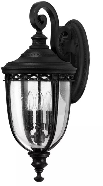Elstead Lighting English Bridle kültéri fali lámpa 3x60 W fekete FE-EB2-L-BLK