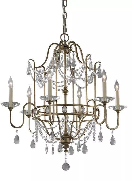 Elstead Lighting Gianna függőlámpa 6x60 W ezüst FE-GIANNA6
