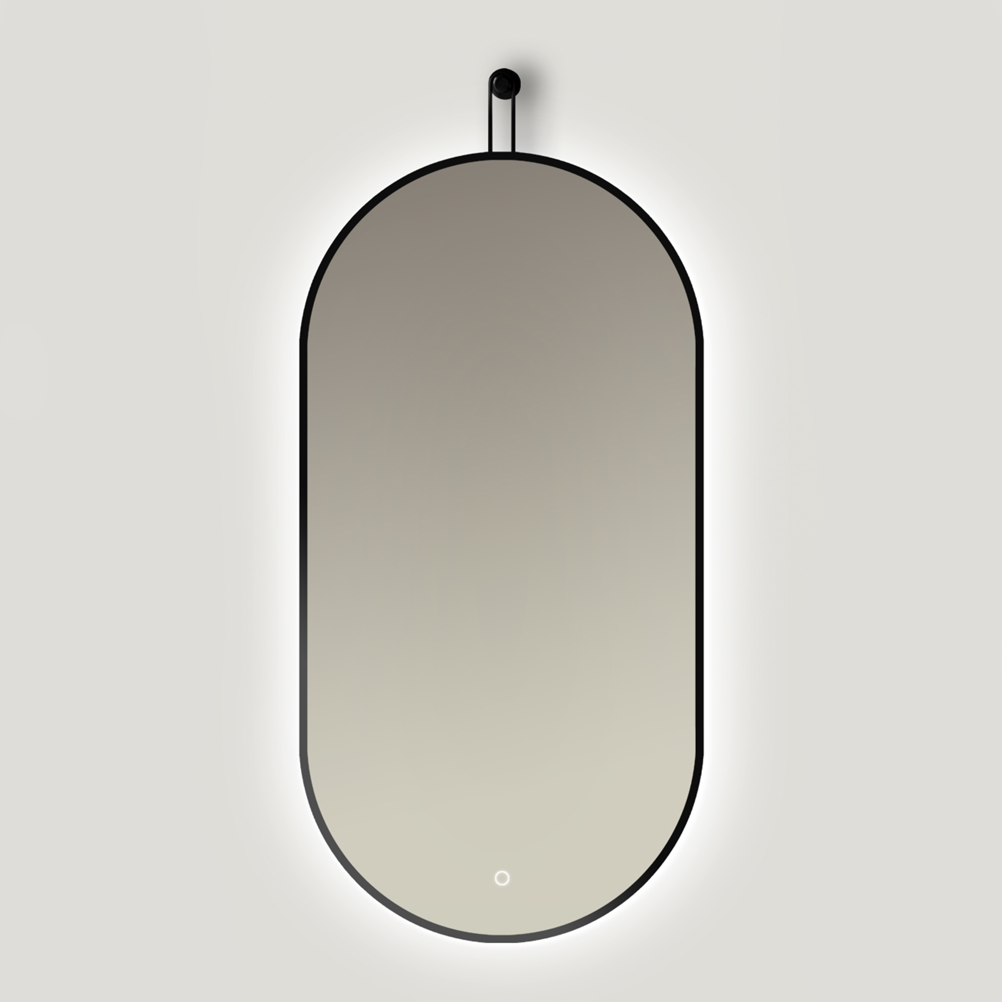 Ars Longa Avanti tükör 50x100 cm ovális világítással fekete LED-AVANTI50100-C