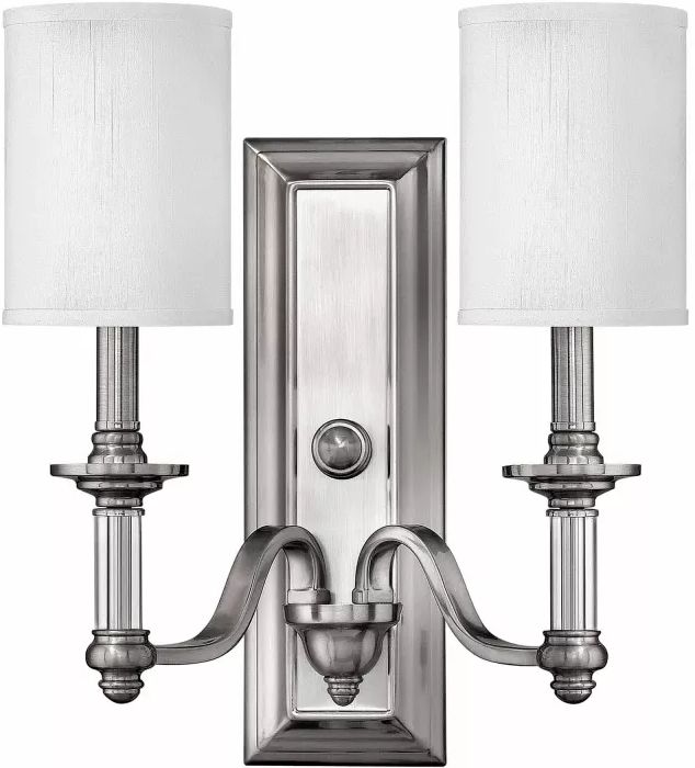 Elstead Lighting Sussex oldalfali lámpa 2x40 W nikkel HK-SUSSEX2