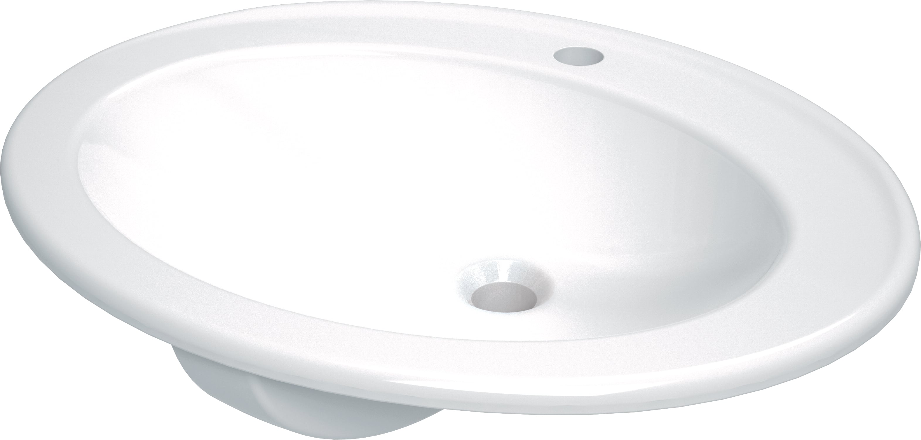 Deante Round mosdótál 58x46.3 cm ovális süllyesztett fehér fényes CGR_6U6B