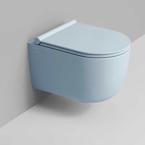 Ceramica Dolomite Mirto Round wc csésze függesztett perem nélkül mély öblítéssel kék matt D474971