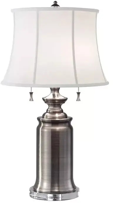 Elstead Lighting Stateroom asztali lámpa 2x60 W fehér-nikkel FE-STATEROOM-TL-AN