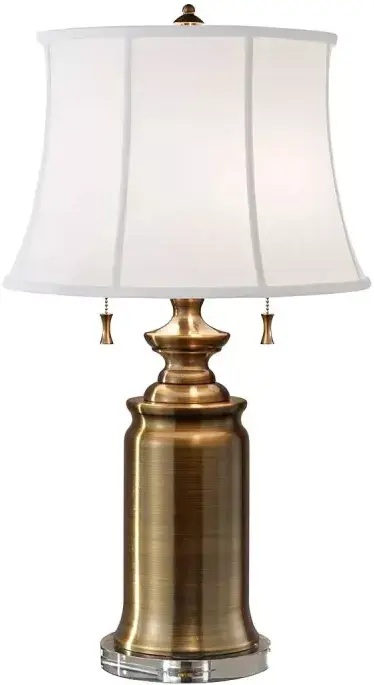 Elstead Lighting Stateroom asztali lámpa 2x60 W fehér-sárgaréz FE-STATEROOM-TL-BB