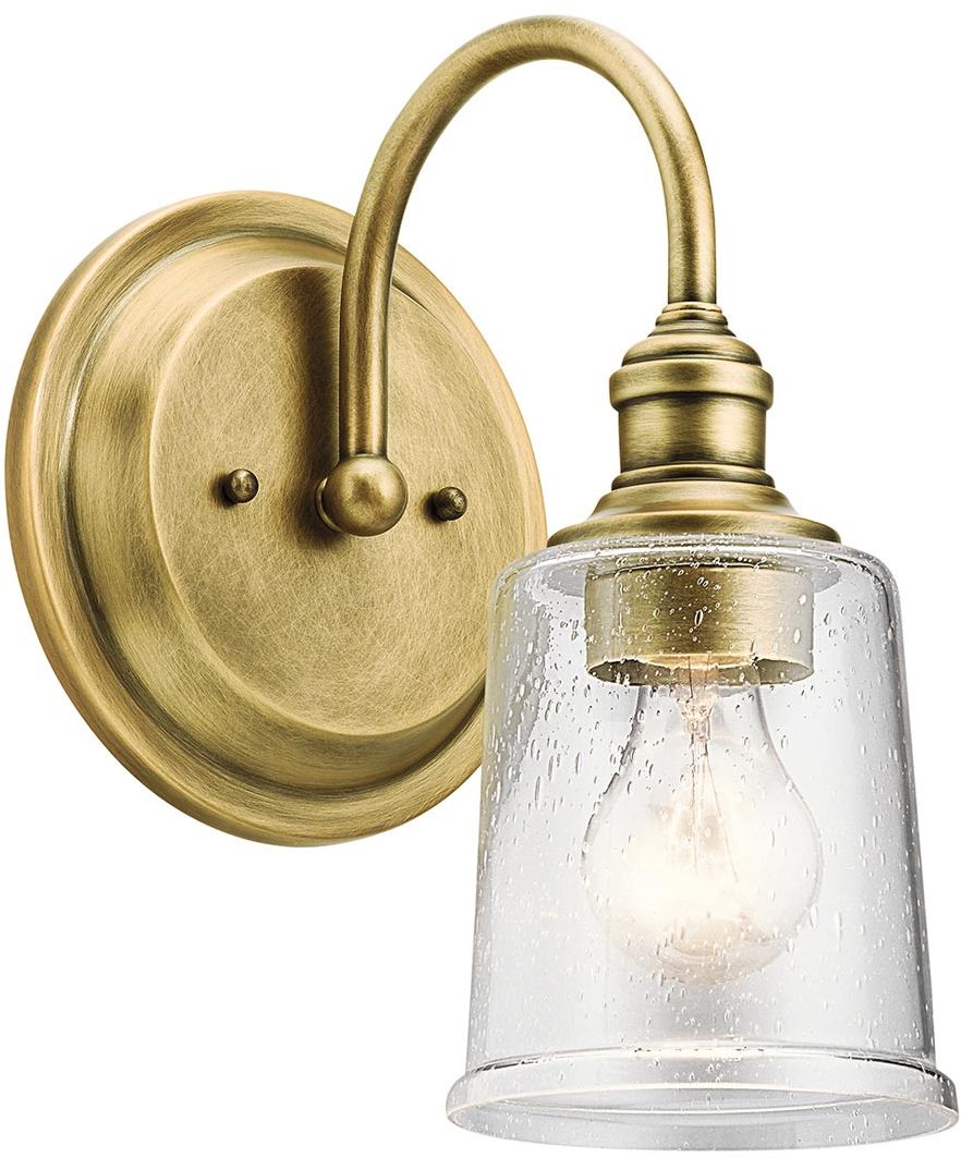 Elstead Lighting Waverly oldalfali lámpa 1x60 W sárgaréz KL-WAVERLY1-NBR