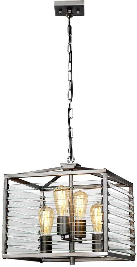 Elstead Lighting Louvre függőlámpa 4x60 W szürke/hamvas LOUVRE-4P