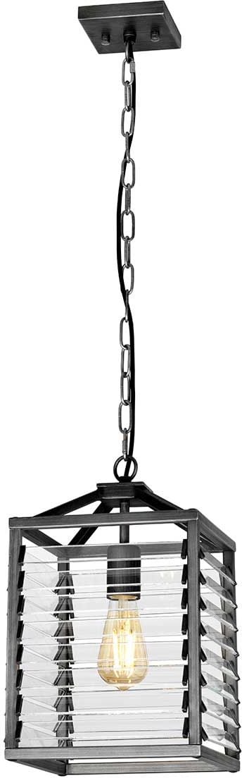Elstead Lighting Louvre függőlámpa 1x60 W szürke/hamvas LOUVRE-1P