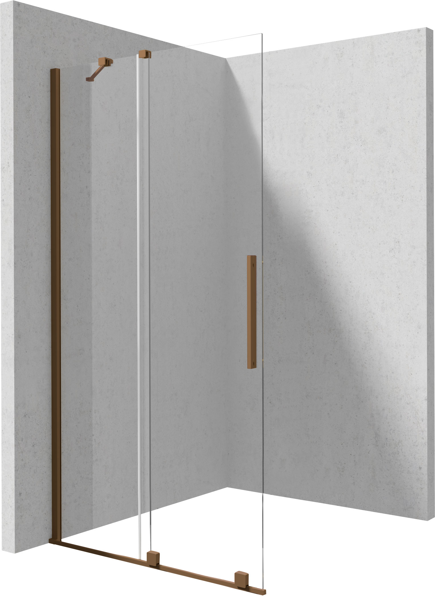 Deante Prizma zuhanykabin fal walk-in 90 cm barna csiszolt/átlátszó üveg KTJ_C39R