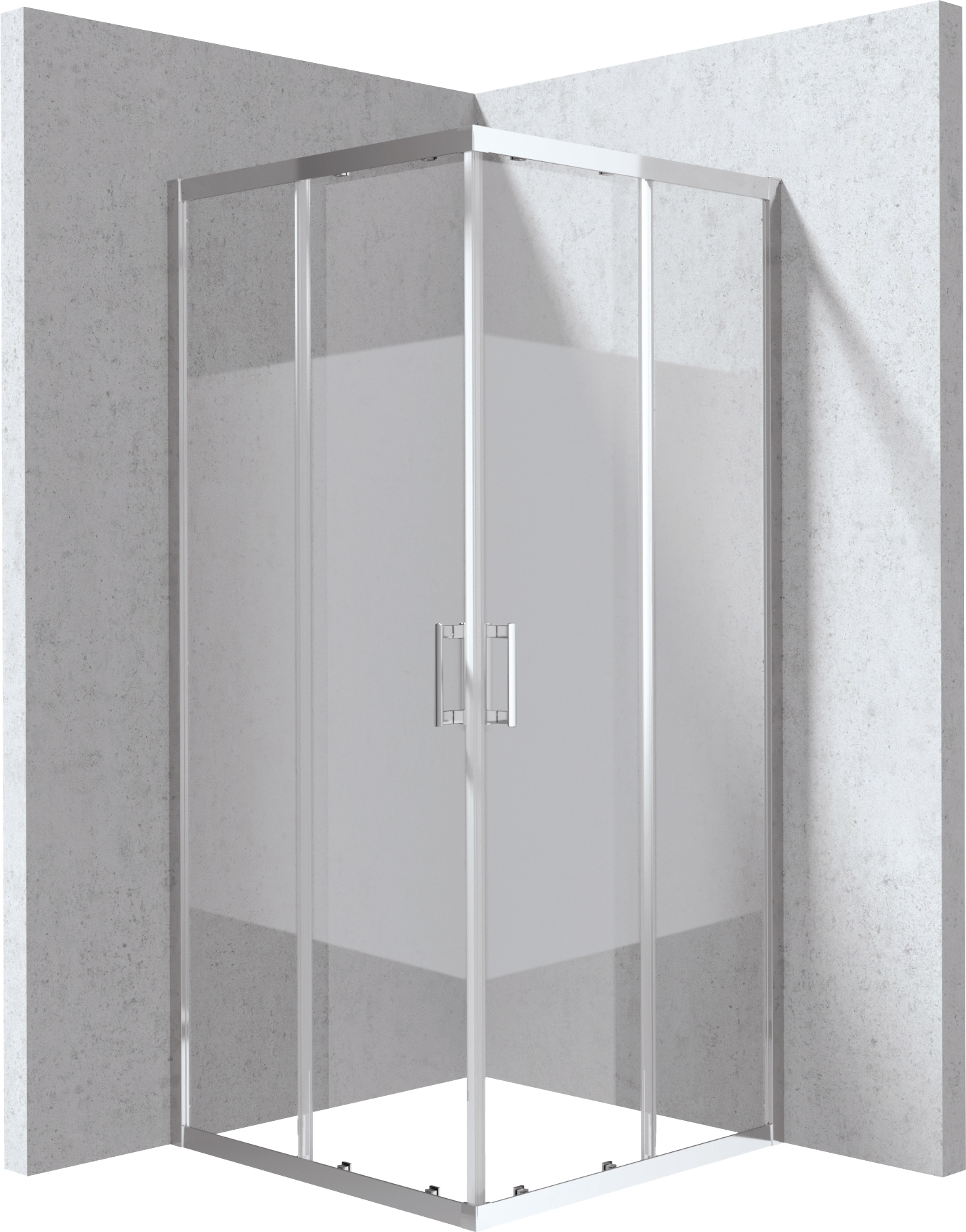 Deante Funkia Evo zuhanykabin 90x90 cm négyzet króm fényes/üveg mintával KYC0E99P