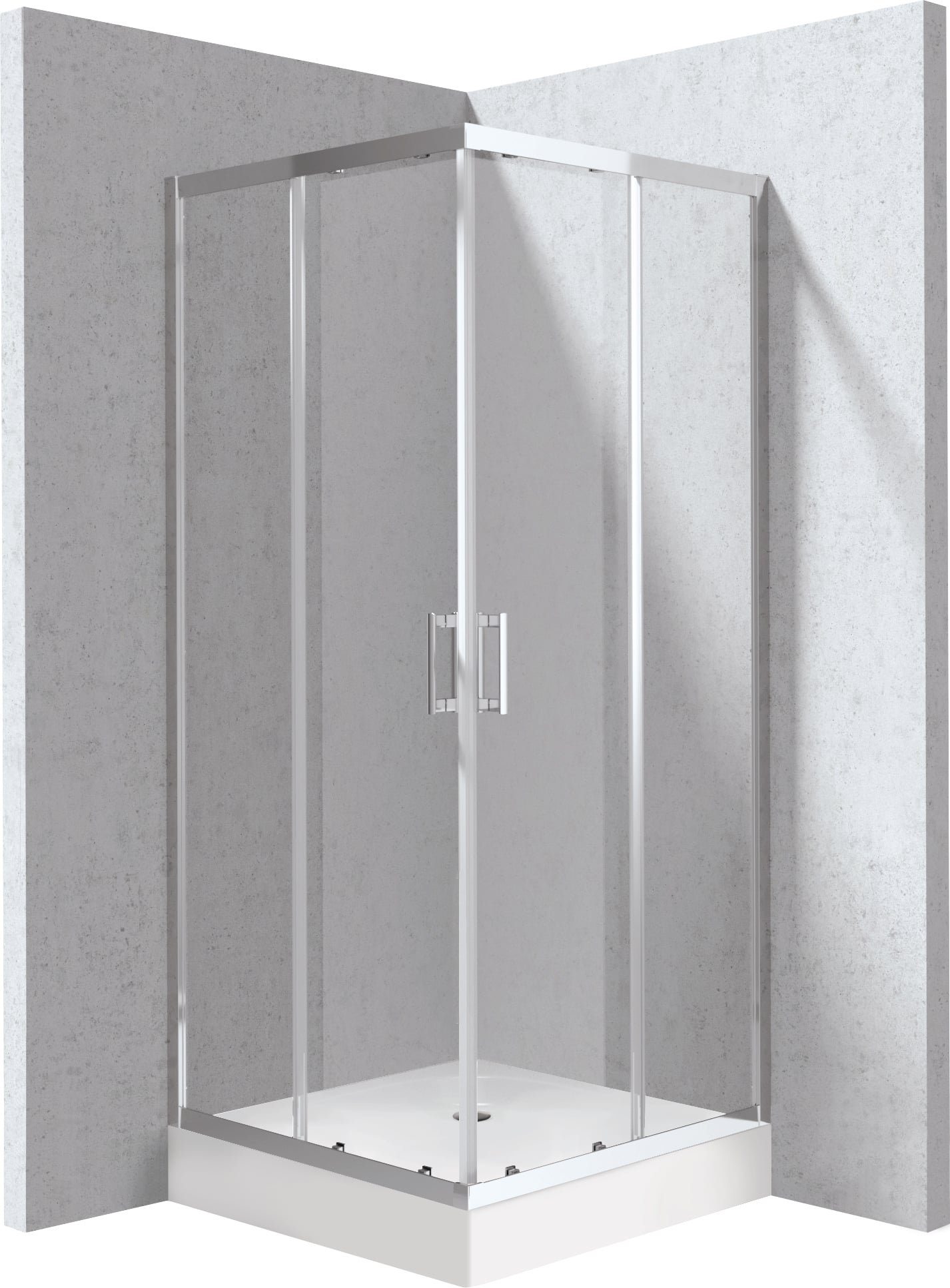 Deante Funkia Evo zuhanykabin zuhanytállal 90x90 cm négyzet króm fényes/átlátszó üveg KYCZ0099P
