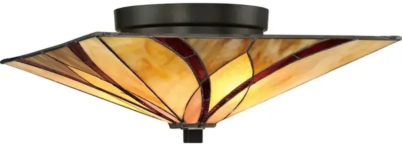Elstead Lighting Asheville mennyezeti lámpa 2x60 W borostyán-piros-krém QZ-ASHEVILLE-F