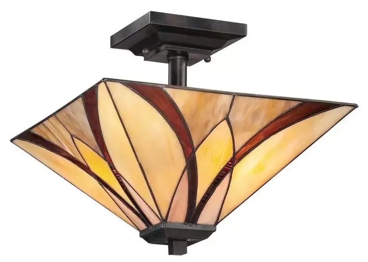 Elstead Lighting Asheville mennyezeti lámpa 2x60 W borostyán-piros-krém QZ-ASHEVILLE-SF