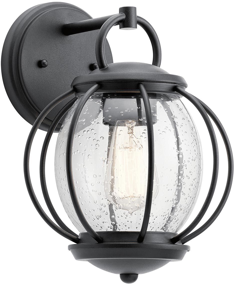 Elstead Lighting Vandalia kültéri fali lámpa 1x60 W fekete KL-VANDALIA2-S