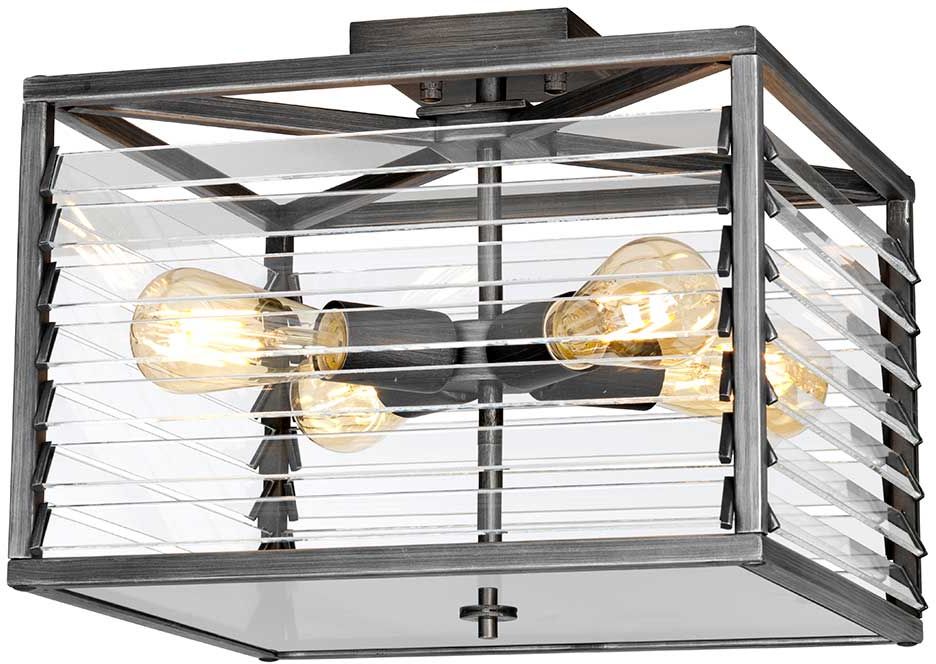 Elstead Lighting Louvre mennyezeti lámpa 4x60 W szürke LOUVRE-4F