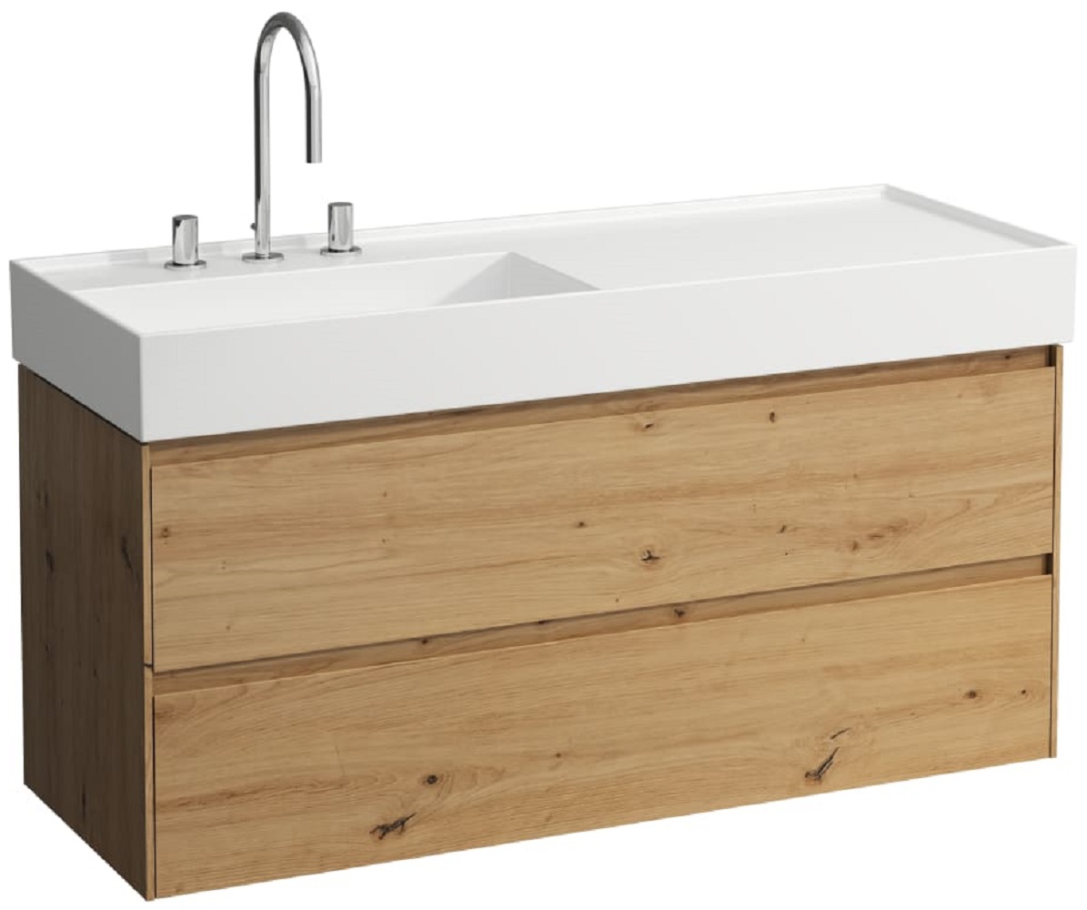 Laufen Lani szekrény 118x45x51.5 cm mosdókagyló alá akasztható tölgy H4039721122671