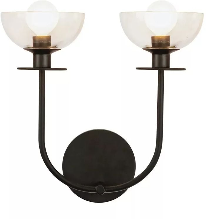 Elstead Lighting Sylvia oldalfali lámpa 2x40 W fekete ALM-SYLVIA-2WB-BK-CL