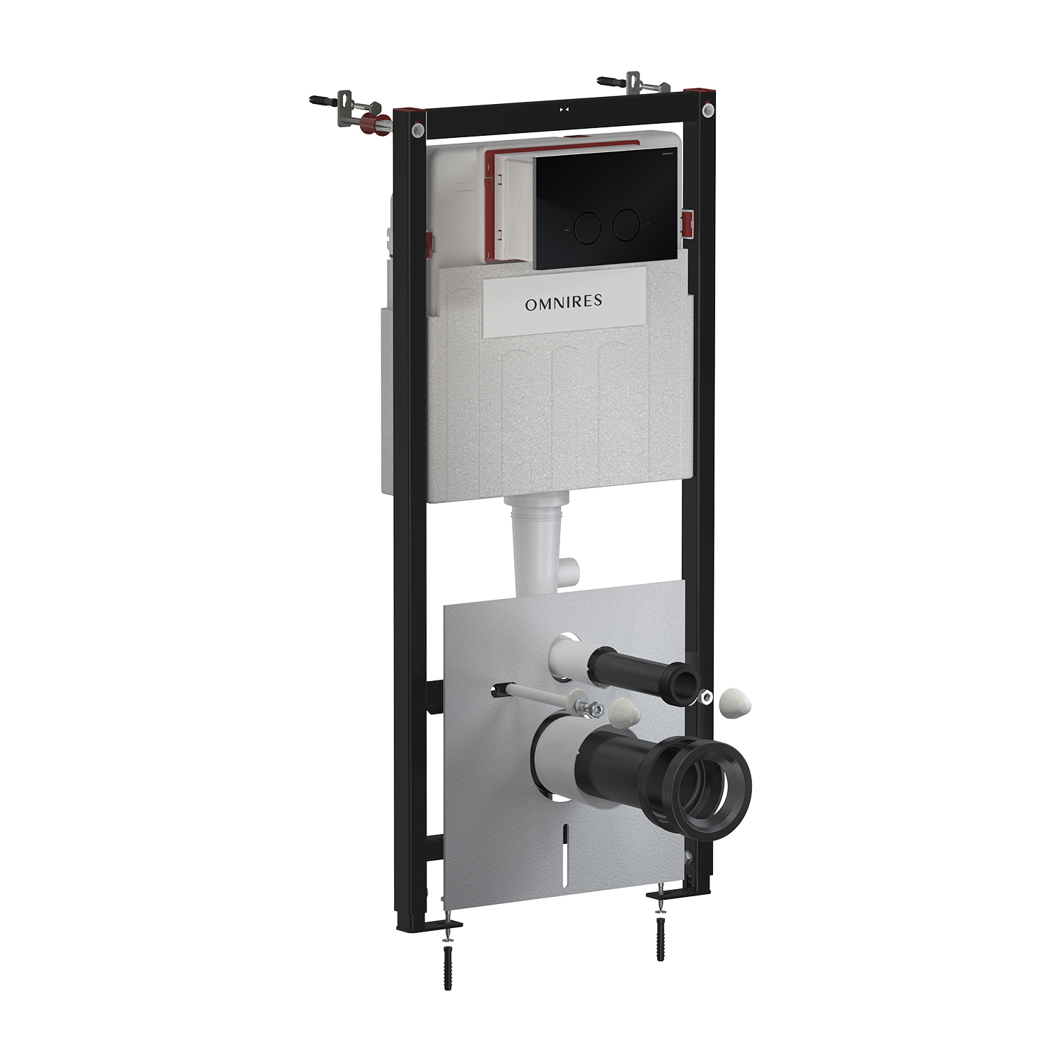 Omnires Flush Set falsík alatti keret öblítőgombbal függő csészéhez STFWC1R45-RBL