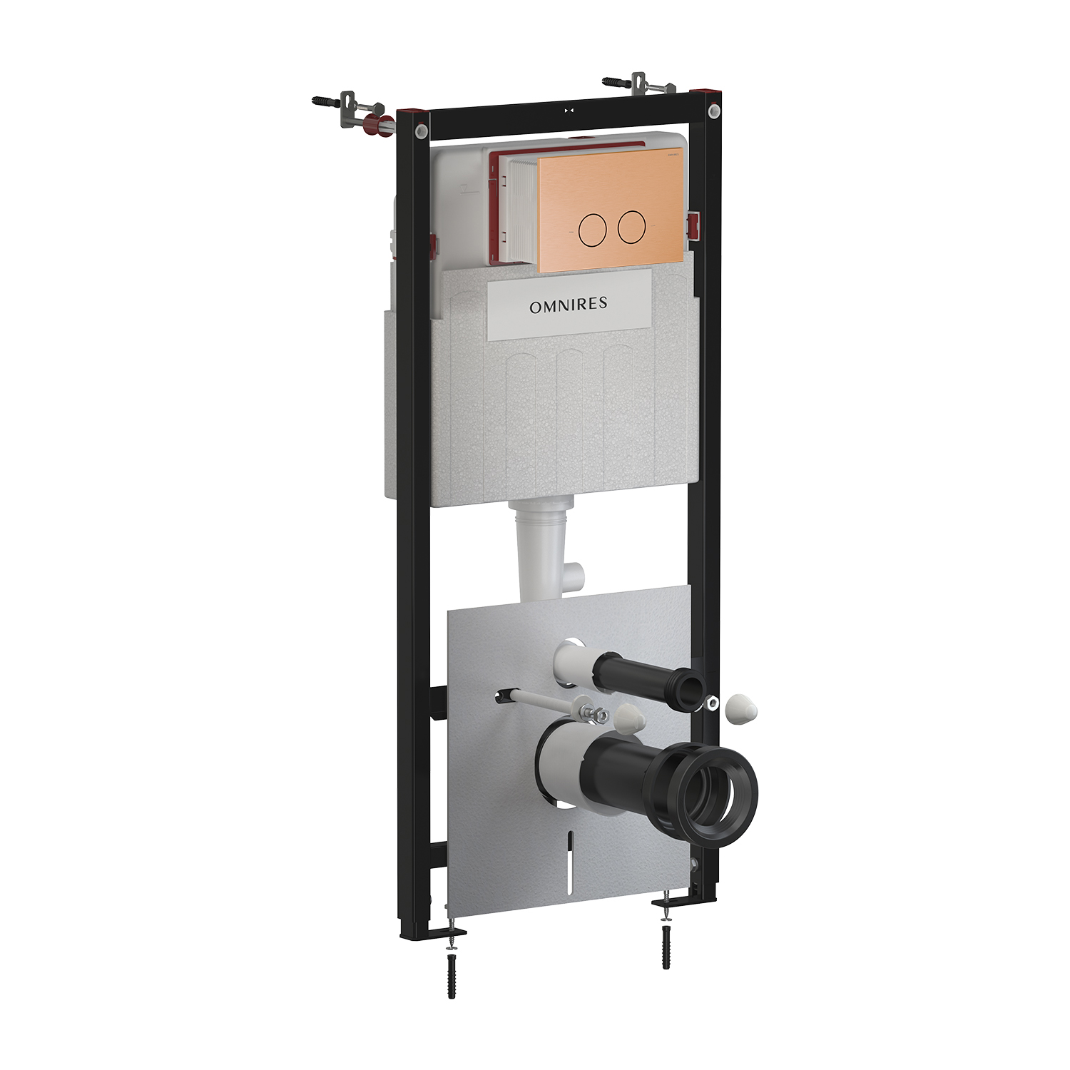 Omnires Flush Set falsík alatti keret öblítőgombbal függő csészéhez STFWC1R45-RCPB