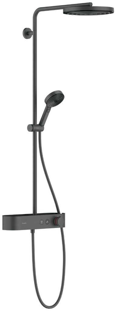 Hansgrohe Pulsify zuhany készlet fal termosztáttal trópusi zuhany opcióval króm-fekete 24221340