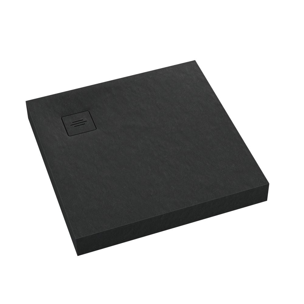 Schedline Nonlimits Black Stone négyzet alakú zuhanytálca 100x100 cm fekete 3ST.N1K-100100/C/ST-M1/C/ST