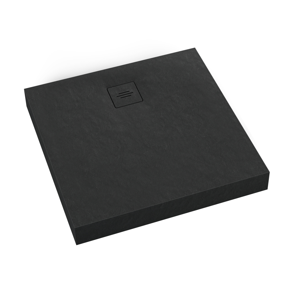 Schedline Nonlimits Black Stone négyzet alakú zuhanytálca 100x100 cm fekete 3ST.N2K-100100/C/ST-M1/C/ST