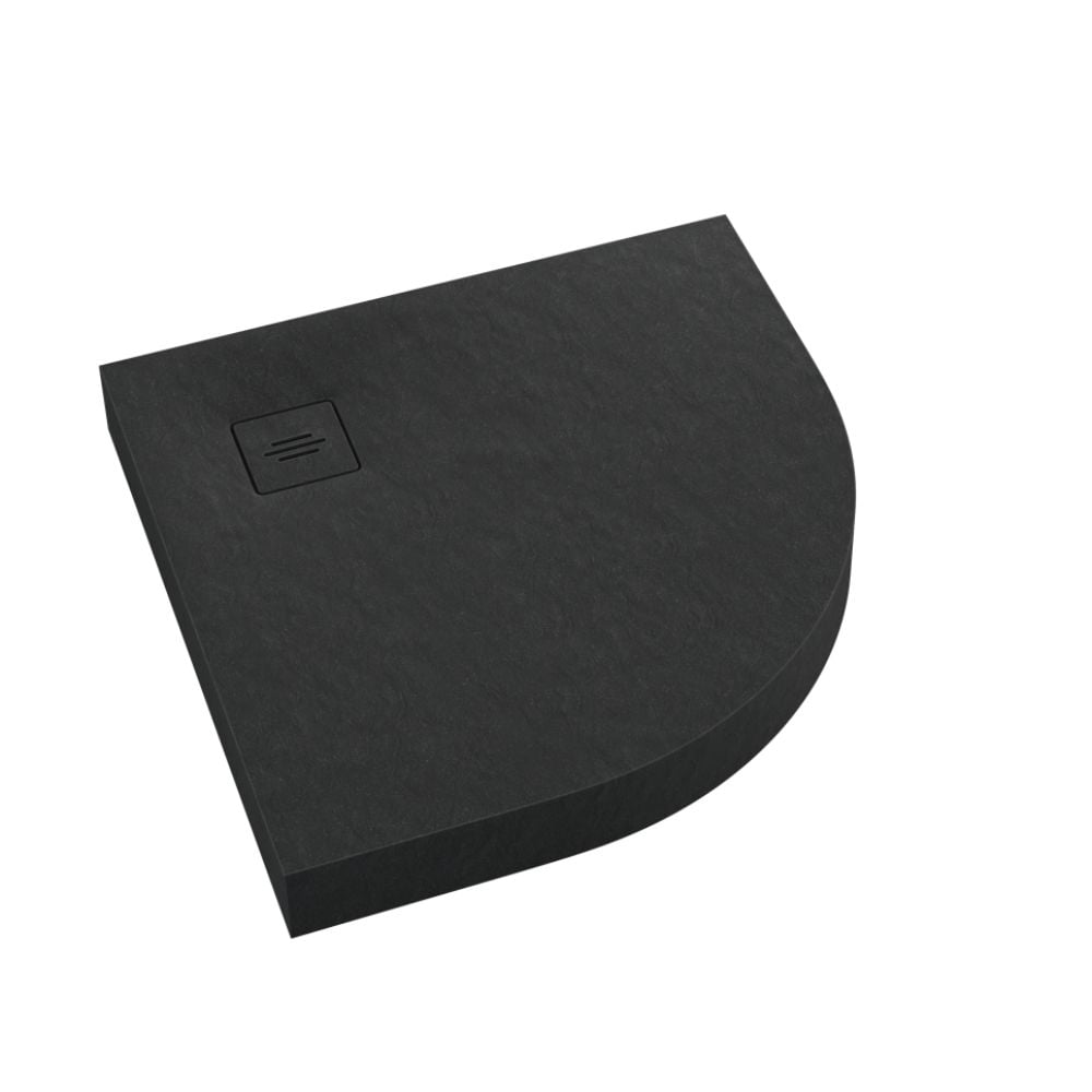 Schedline Nonlimits Black Stone félkör alakú zuhanytálca 90x90 cm fekete 3ST.N1O-9090/C/ST-M1/C/ST