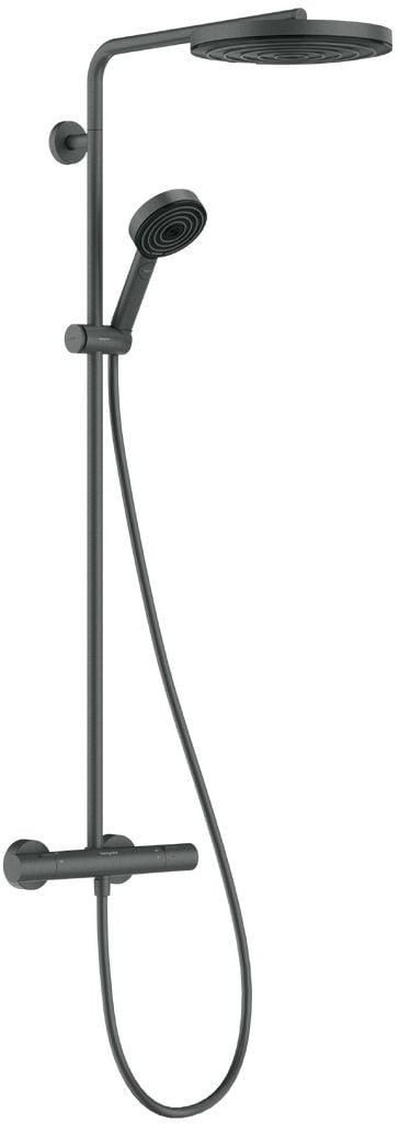 Hansgrohe Pulsify S zuhany készlet fal termosztáttal trópusi zuhany opcióval króm-fekete 24236340