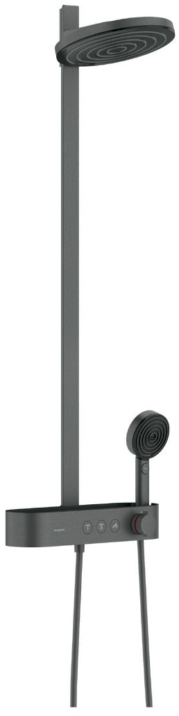 Hansgrohe Pulsify S zuhany készlet fal termosztáttal trópusi zuhany opcióval króm-fekete 24240340