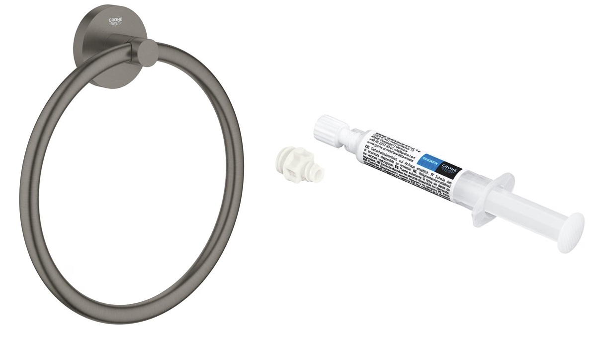 Készlet törölközőtartó Grohe Start 41174AL0, ragasztó Grohe QuickGlue 41127000