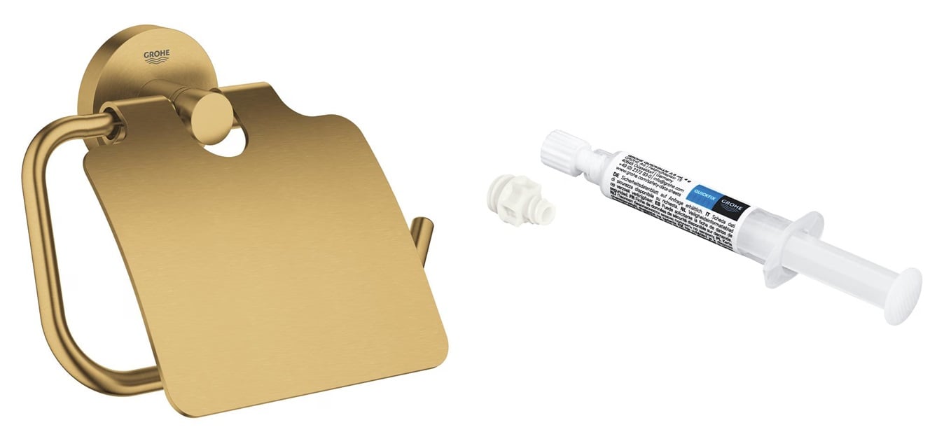 Készlet WC papír tartó Grohe Start 41179GN0, ragasztó Grohe QuickGlue 41127000