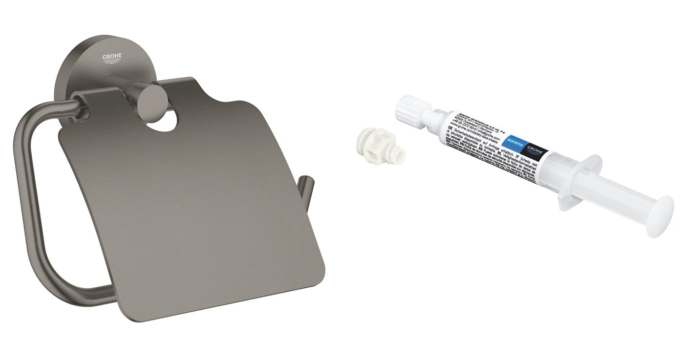 Készlet WC papír tartó Grohe Start 41179AL0, ragasztó Grohe QuickGlue 41127000
