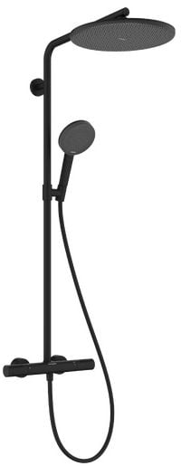 Hansgrohe Raindance Alive S zuhany készlet fal termosztáttal trópusi zuhany opcióval fekete 24594670