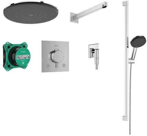 Hansgrohe Raindance Alive Select S zuhany készlet beépített termosztáttal trópusi zuhany opcióval króm 24622000