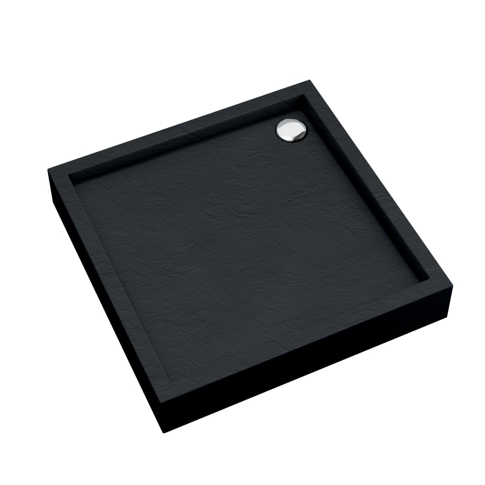 Schedpol Medium Black Stone négyzet alakú zuhanytálca 80x80 cm fekete 3.4730/C/ST