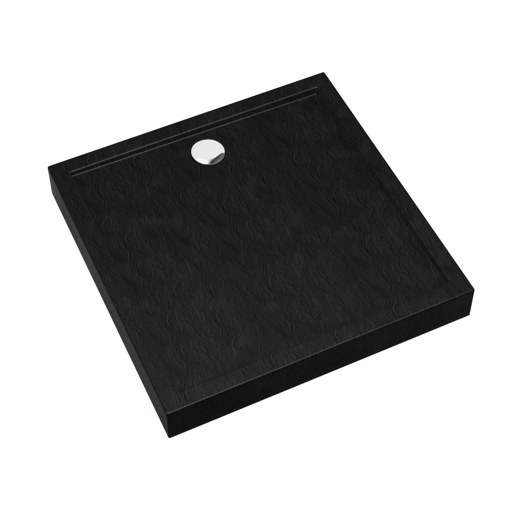Schedline Cameron Black Stone négyzet alakú zuhanytálca 80x80 cm fekete 3ST.C2K-8080/C/ST