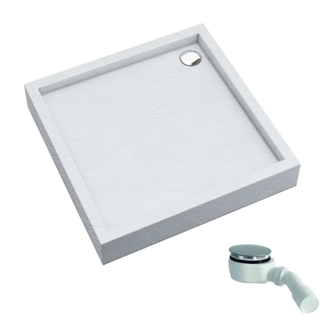 Schedline Favory Plus White Stone négyzet alakú zuhanytálca 80x80 cm fehér 3ST.F1K-8080/B/ST