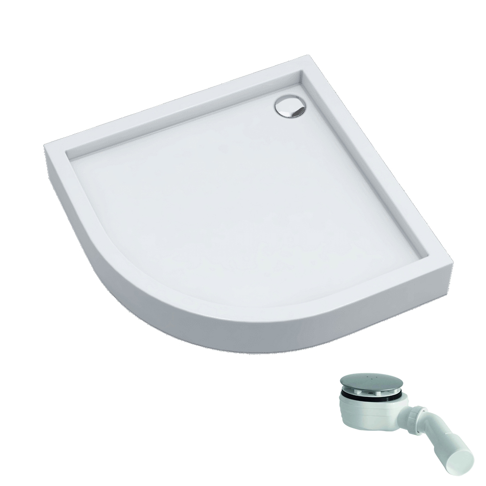 Schedline Favory Plus White Stone félkör alakú zuhanytálca 90x90 cm fehér 3ST.F1O-9090/B/ST