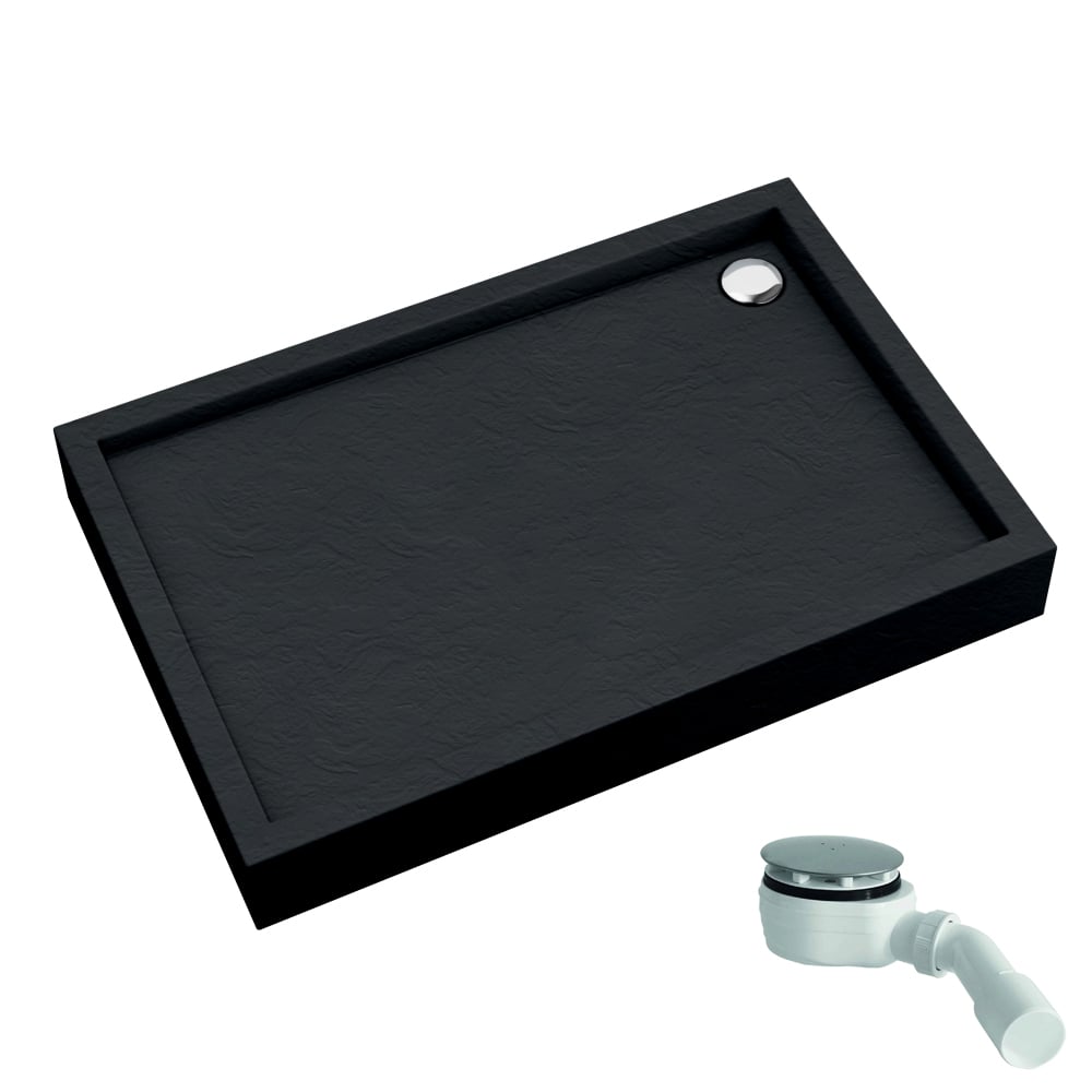 Schedline Favory Plus Black Mat téglalap alakú zuhanytálca 120x80 cm fekete 3ST.F1P-80120/C/MG