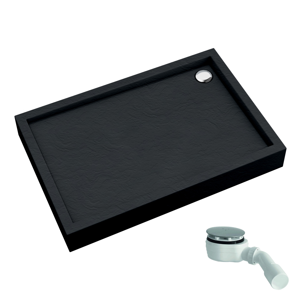 Schedline Favory Plus Black Mat téglalap alakú zuhanytálca 100x90 cm fekete 3ST.F1P-90100/C/MG