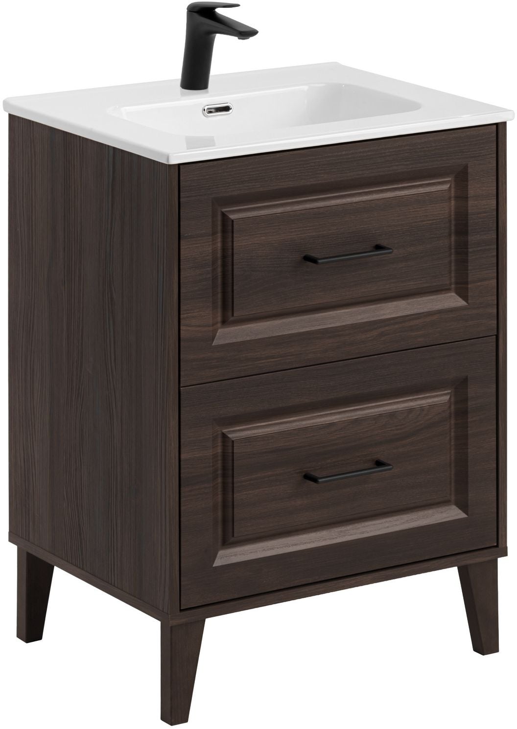 Készlet szekrény Comad Dorothy Ristretto DOROTHY RISTRETTO 82-60-46-2S, mosdótál Comad Go GO60/DP-8095, NIAGARA UM 03 BLACK 86001B