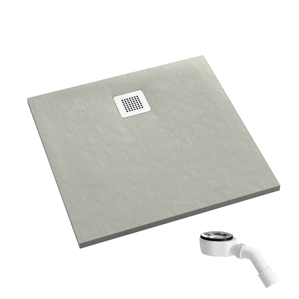 Schedpol Kalait Cement Stone négyzet alakú zuhanytálca 90x90 cm cement 3.3201/CT/ST-M2