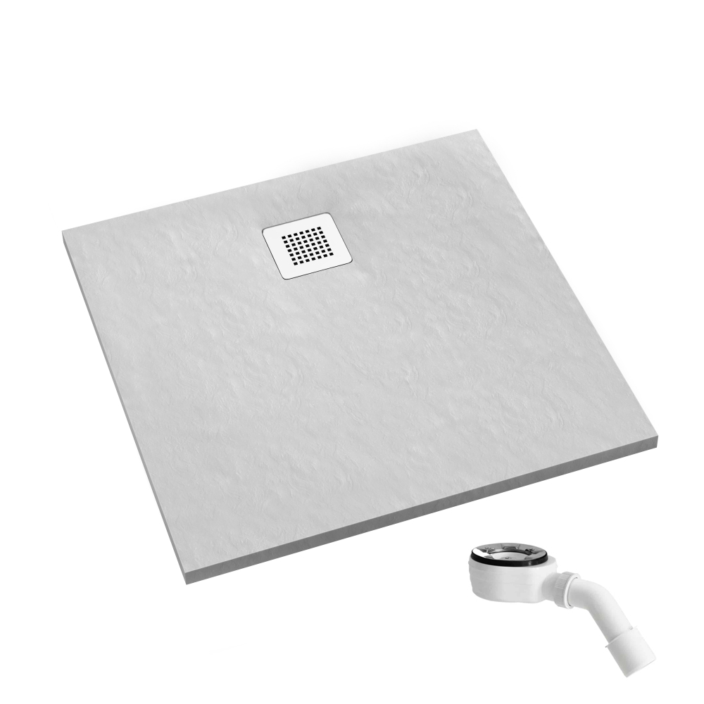 Schedpol Kalait White Stone négyzet alakú zuhanytálca 100x100 cm fehér 3.3202/B/ST-M2