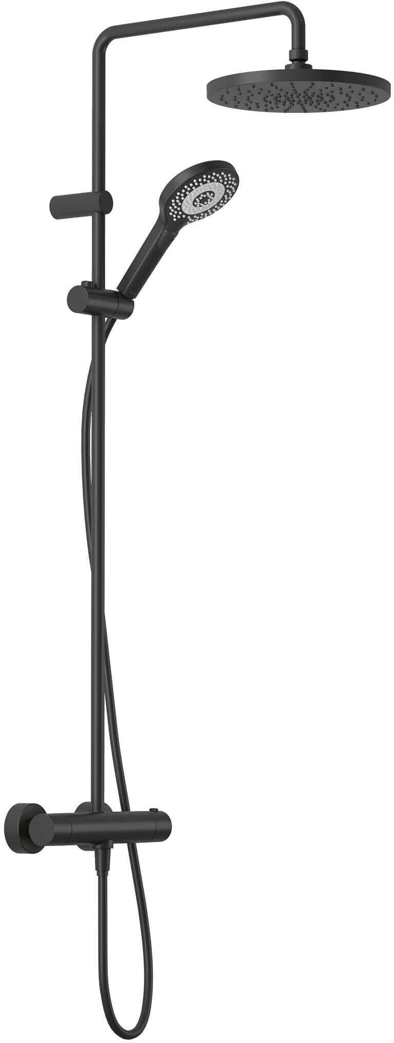 Kludi Dual Shower System zuhany készlet fal termosztáttal trópusi zuhany opcióval fekete 6906739-81