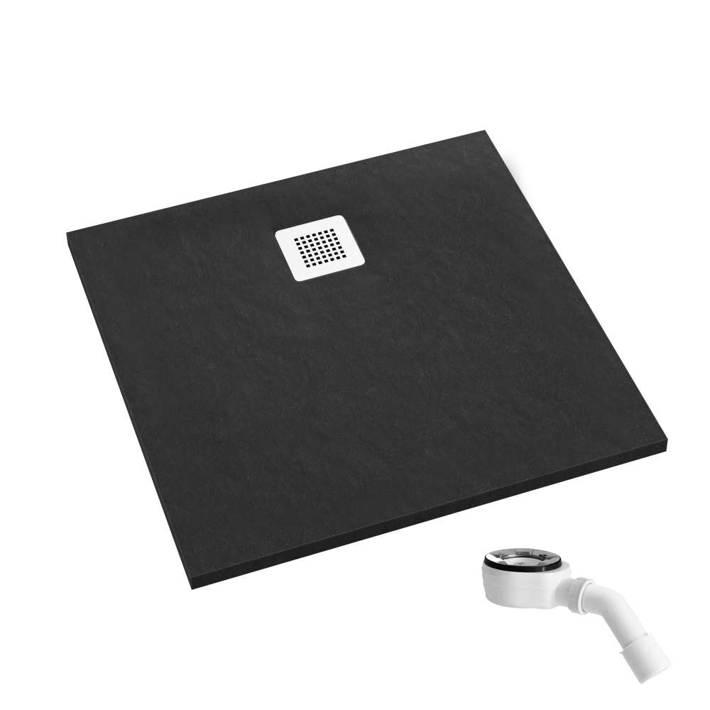 Schedpol Kalait Black Stone négyzet alakú zuhanytálca 80x80 cm fekete 3.3200/C/ST-M2