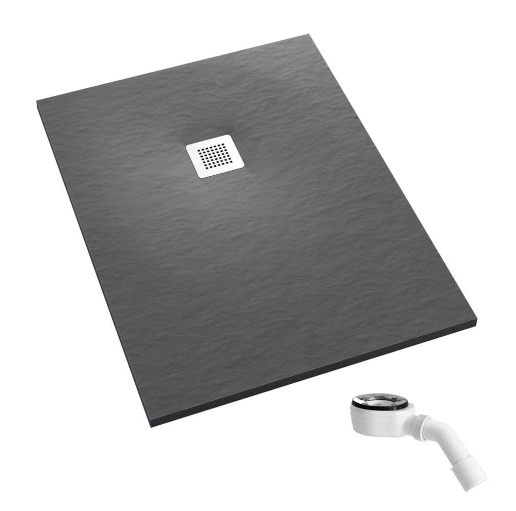 Schedpol Kalait Grey Stone téglalap alakú zuhanytálca 140x100 cm szürke 3.3127/S/ST-M2