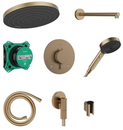 Hansgrohe Pulsify S zuhany készlet beépített termosztáttal trópusi zuhany opcióval || 24624140
