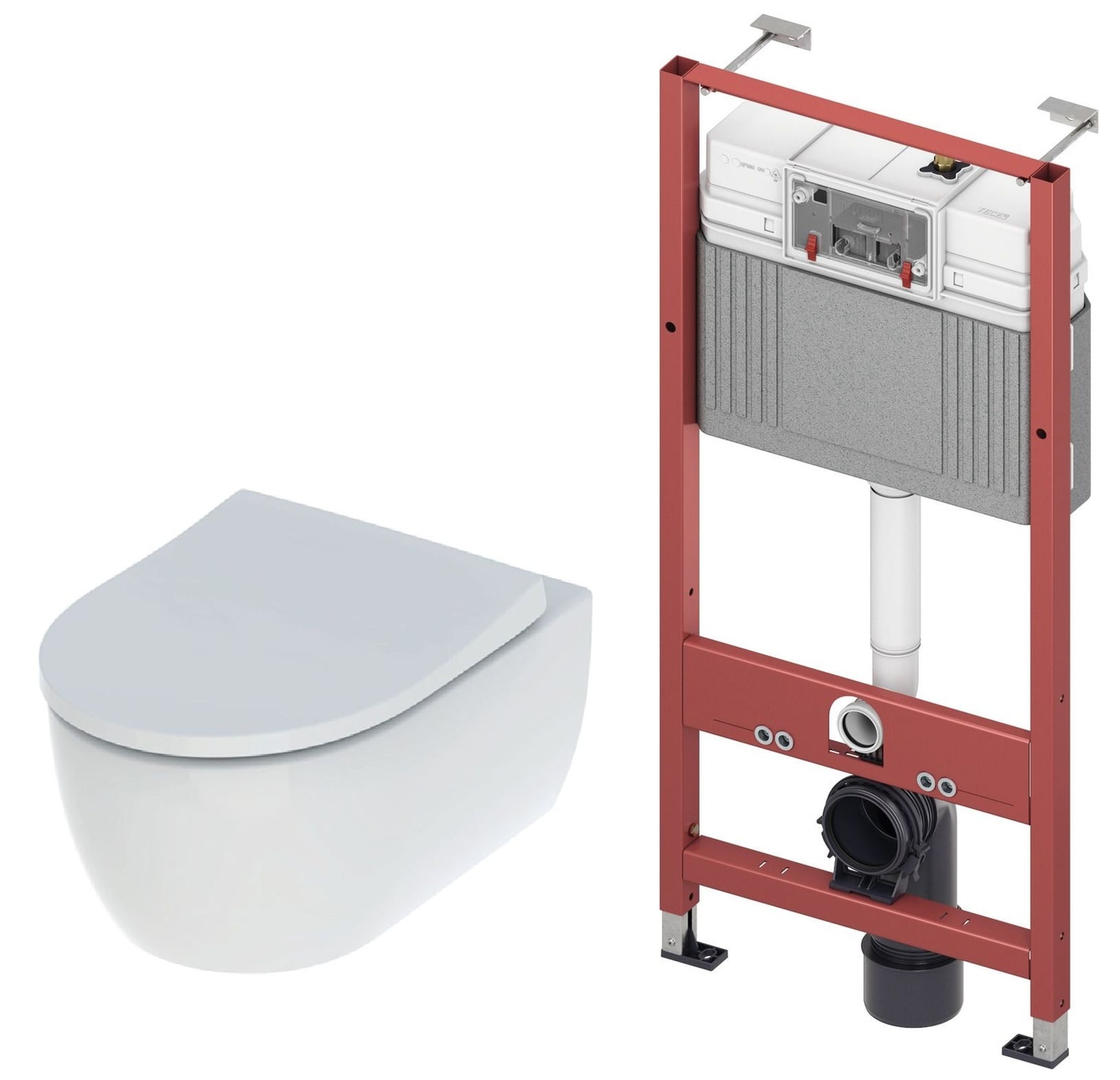 Készlet WC csésze Geberit iCon 503.233.00.1, beépíthető keret Tece Base 9400407