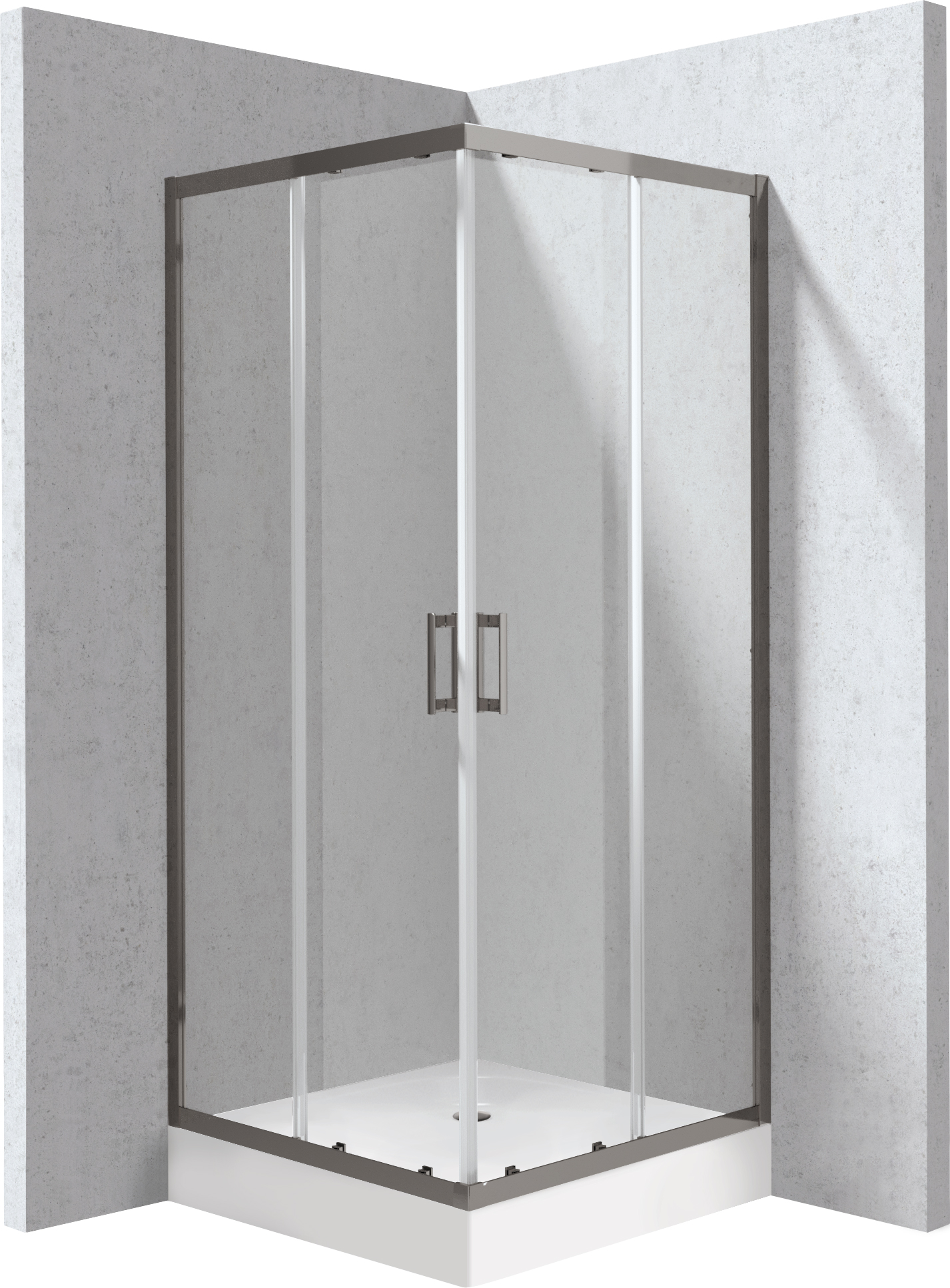 Deante Funkia Evo zuhanykabin zuhanytállal 90x90 cm négyzet grafit matt/átlátszó üveg KYCZD099P
