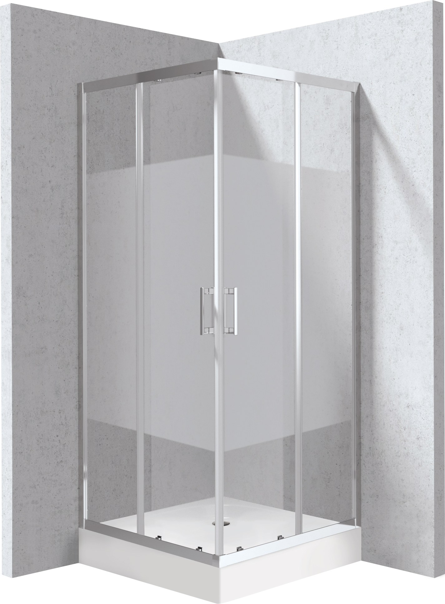 Deante Funkia Evo zuhanykabin zuhanytállal 90x90 cm négyzet króm fényes/üveg mintával KYCZ0E99P